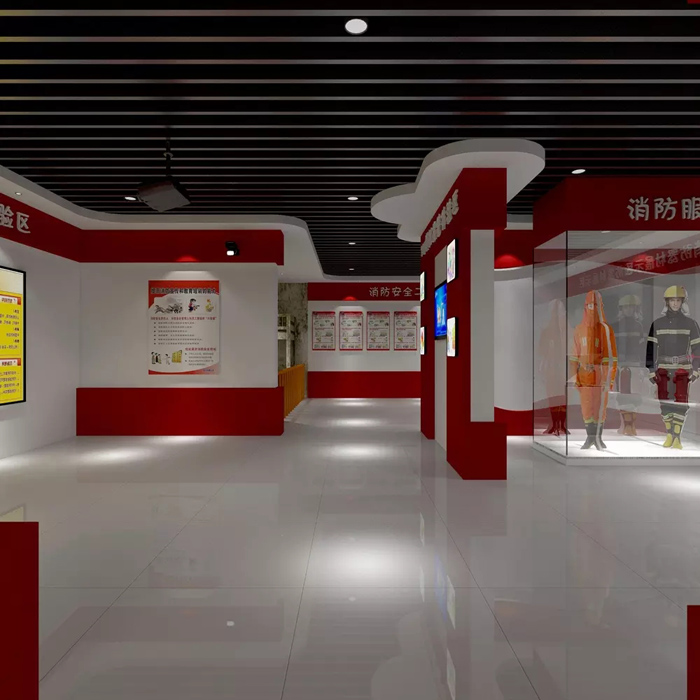 河南消防队党建展厅设计-突出红色文化鲜明特色